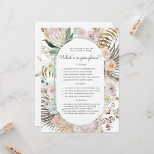 Bohemische florale Baby Dusche Telefonkarte