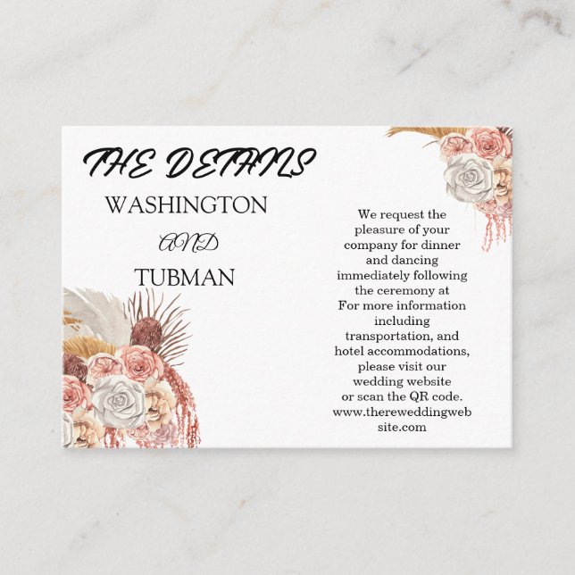 Bohemische florale Details - Umschließungskarte mi Begleitkarte (Vorderseite)