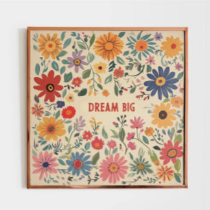 Bohemische, florale Kunstdruckkunst Poster