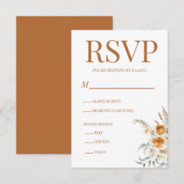 Bohemische florale Moderne Terracotta RSVP Cards Einladung