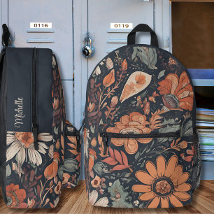 Bohemische florale Monogramm Bedruckter Rucksack