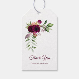 Bohemische florale Romance Danke Tags Geschenkanhänger