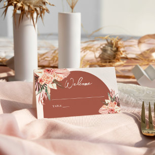 Bohemische Florenz Terracotta & Ivory Wedding Platzkarte