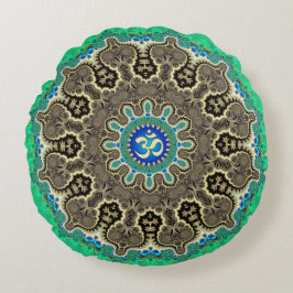 Bohemische Fraktale Spirituelle Om Yoga Rundkissen Rundes Kissen