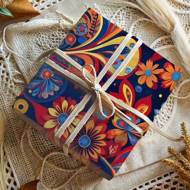 Bohemische Geschenke von Paisley Floral für Mama Geschenkpapier (Bohemian Paisley Floral Retirement Gifts for Mom Wrapping Paper)