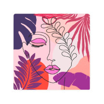 Bohemische Girl Line Art Pink Ästhetik