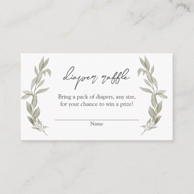 Bohemische Greenery Babydusche Windelwindeln Einla Begleitkarte (Vorderseite)