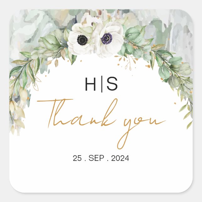 Bohemische Grünanlage Arch Sommer Garten Gold Quadratischer Aufkleber (Vorderseite)