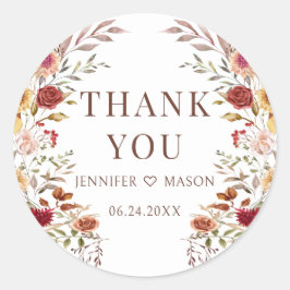 Bohemische Herbstwoche Blumenzwiese Vielen Dank Runder Aufkleber