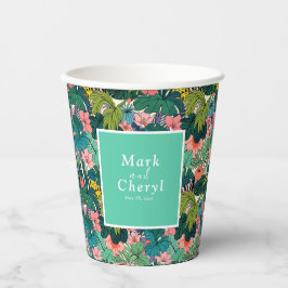 Bohemische Hibiskus-Hochzeit Pappbecher
