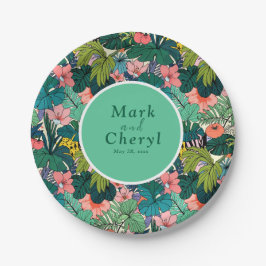 Bohemische Hibiskus-Hochzeit Pappteller