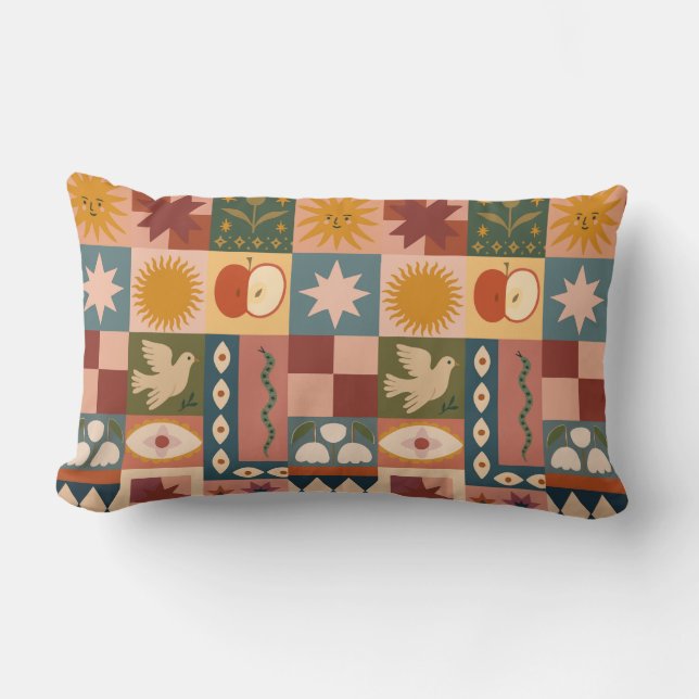 Bohemische Himmelskörper mit mystischen Symbolen Lendenkissen (Vorderseite)