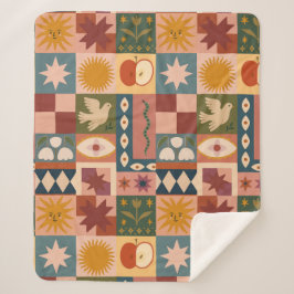 Bohemische Himmelskörper mit mystischen Symbolen Sherpadecke