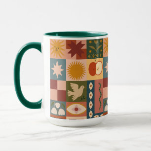 Bohemische Himmelskörper mit mystischen Symbolen Tasse