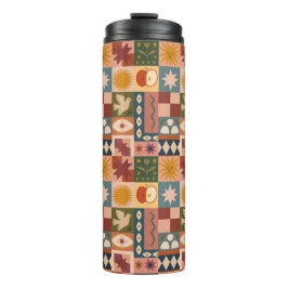 Bohemische Himmelskörper mit mystischen Symbolen Thermosbecher