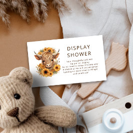 Bohemische Hochlandkuh-Sonnenblumen-Dusche Begleitkarte