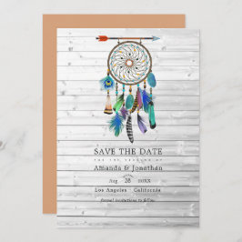 Bohemische Hochzeit des Ureinwohners American Drea Save The Date