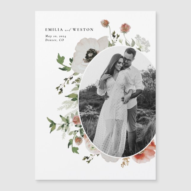 Bohemische Hochzeit im Herbst im Herbst speichern Magneteinladung (Vorderseite)