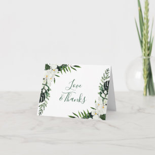 Bohemische Hochzeit mit Blumen und Orchideen Dankeskarte