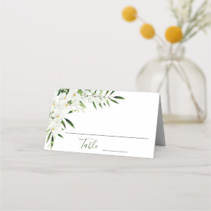 Bohemische Hochzeit mit Blumen und Orchideen Platzkarte