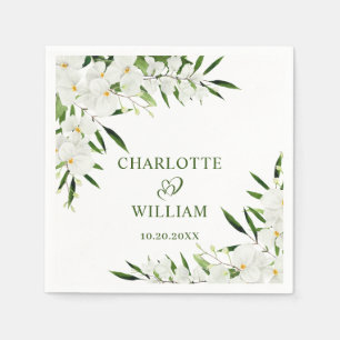 Bohemische Hochzeit mit Blumen und Orchideen Serviette