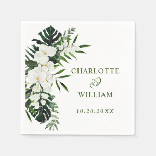 Bohemische Hochzeit mit Blumen und Orchideen Serviette