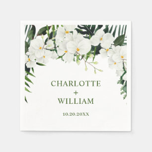 Bohemische Hochzeit mit Blumen und Orchideen Serviette