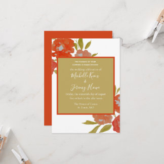 Bohemische Hochzeit von Roten Orangen Einladung