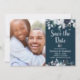 Bohemische Hochzeit von weißer Blüte der Marine re Save The Date