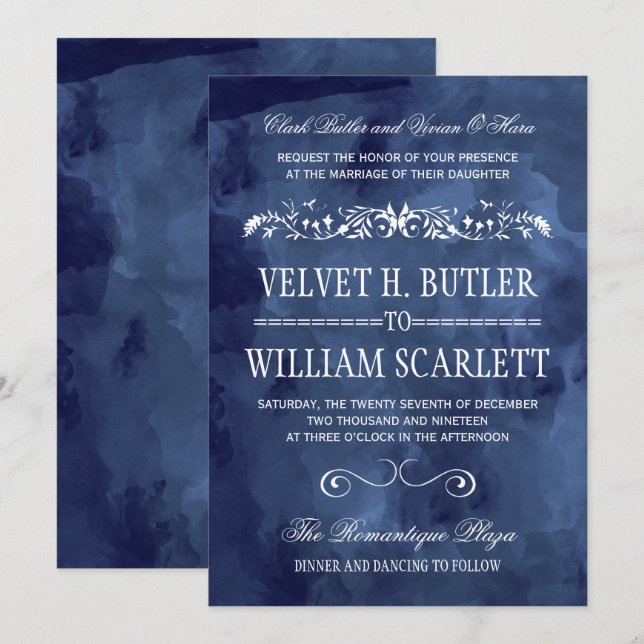 Bohemische Hochzeitseinladungen für Wasserfarben Einladung (Vorne/Hinten)