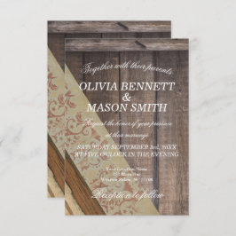 Bohemische hölzerne Hochzeits-Karte Einladung