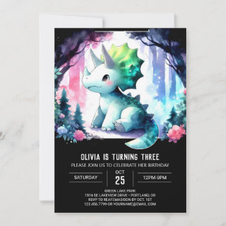Bohemische Kindertriceratops Geburtstag Einladung