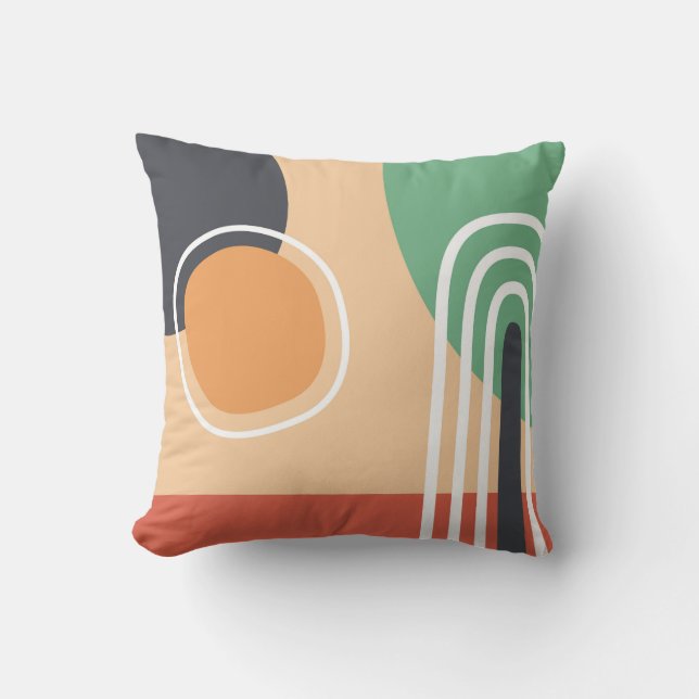 Bohemische Kunst abstrakter Regenbogen und Sonne Kissen (Vorderseite)