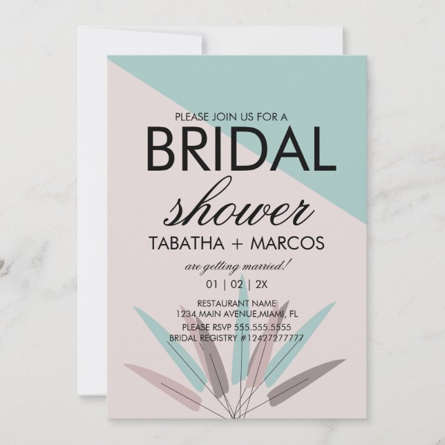 BOHEMISCHE Leaf-Stamm BRIDAL Einladung (Vorderseite)