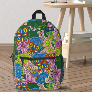 Bohemische, lebendige Volkskunst handGezeichnet, f Bedruckter Rucksack