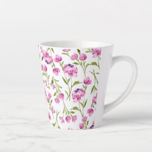 Bohemische lockere Blume Rosa und Grün Milchtasse
