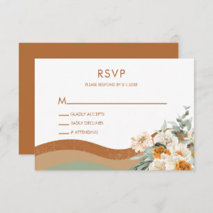 Bohemische Modern Earth Tones Terracotta RSVP Card Einladung