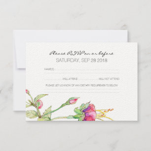 Bohemische moderne botanische Hochzeit UAWG mit RSVP Karte