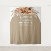 Bohemische, orangefarbene Bordeaux-Babydusche