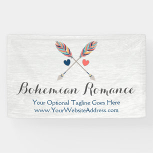 Bohemische Pfeile auf rustikalem Holz Boho Chic Banner