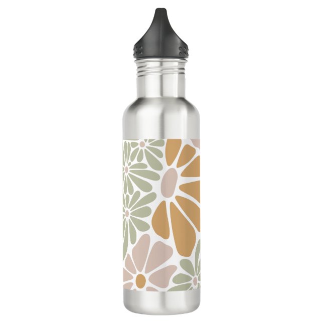 Bohemische Retro Groovy-Blume Edelstahlflasche (Links)