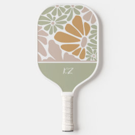 Bohemische Retro Groovy-Blume Pickleball Schläger