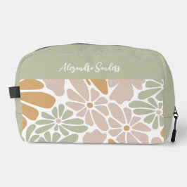 Bohemische Retro Groovy-Blume Waschbeutel