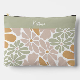 Bohemische Retro Groovy-Blume Zubehörtasche