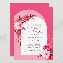 Bohemische Rosa Fall Floral Arch Foto Hochzeit