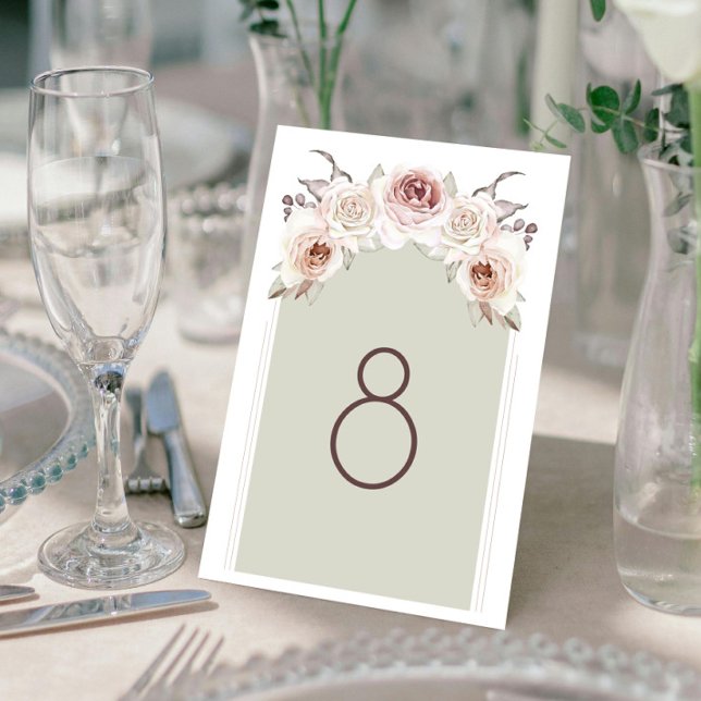 Bohemische Rose Arch Wedding Empfang Tischnummer (Bohemian Rose Arch Wedding Reception Table Number)