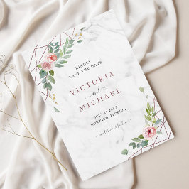 Bohemische Rose Gold Aquarellfarben Rosa Hochzeit Save The Date