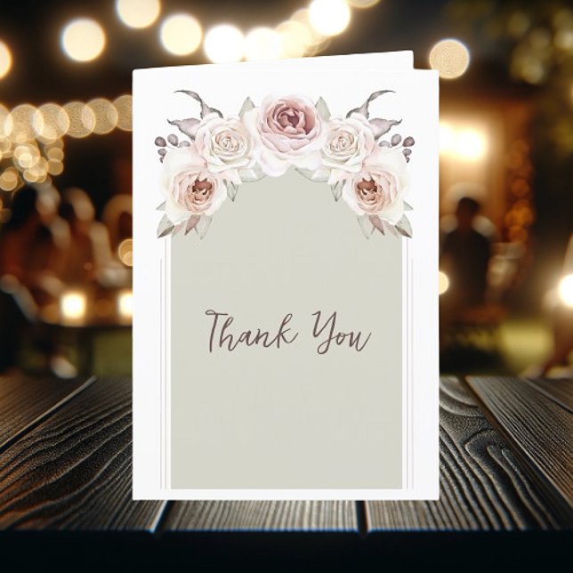 Bohemische Rose Hochzeit Danke (Bohemian Roses Wedding Thank You Card)