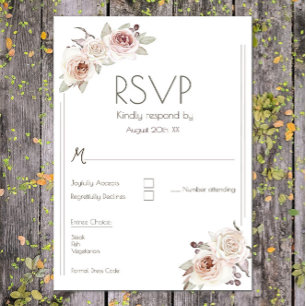 Bohemische Rose RSVP Karte