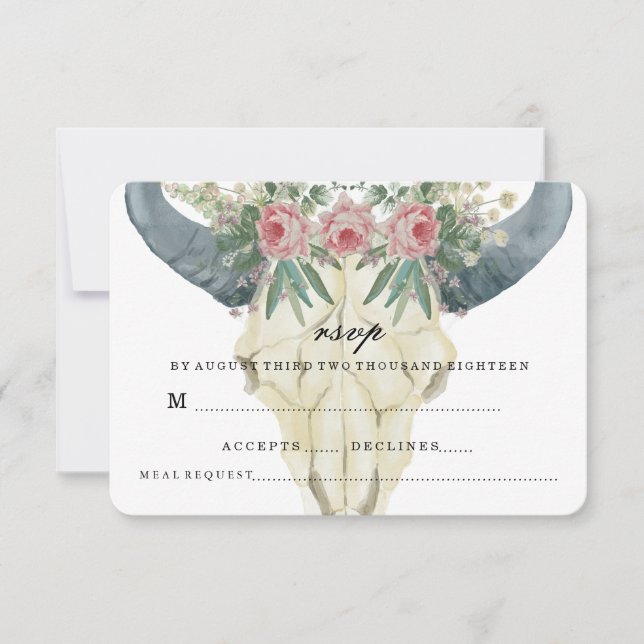 BOHEMISCHE ROSE WEDD RSVP (Vorderseite)